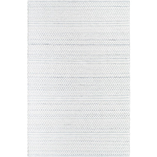 Precious Solid and Border Cream/Charcoal Area Rug