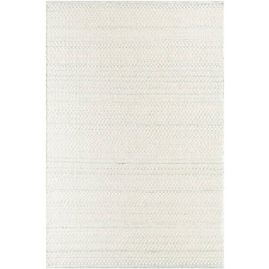 Precious Solid and Border Cream/Light Slate Area Rug