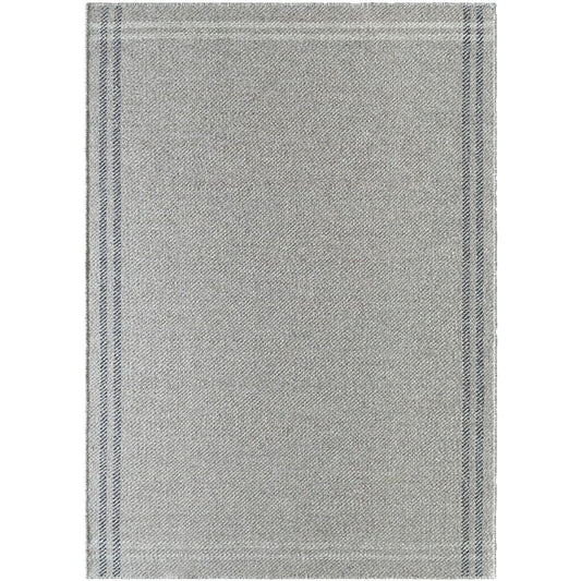 Janmichael Solid and Border Gray/Black Area Rug