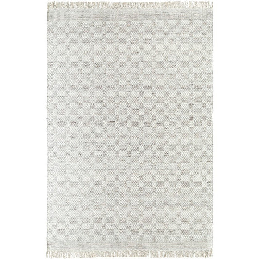 Clinten Solid and Border Light Gray Area Rug