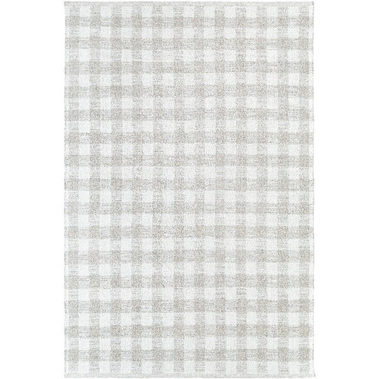 Jamaris Solid and Border Light Grey Area Rug