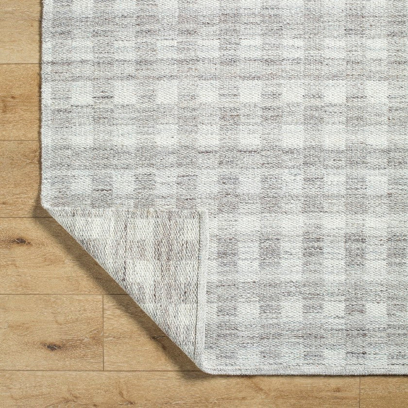 Jamaris Solid and Border Medium Brown Area Rug