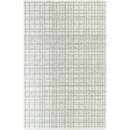 Ishaq Solid and Border Light Grey Area Rug