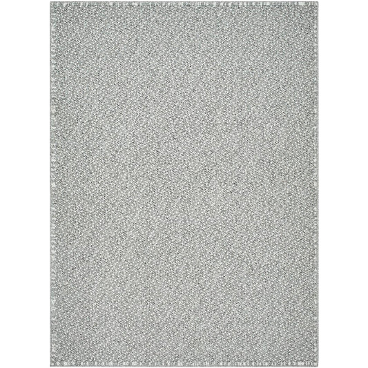 Deniz Solid and Border Light Gray Area Rug