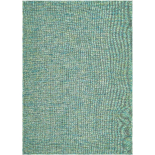 Benjaman Bohemian Dark Green Area Rug