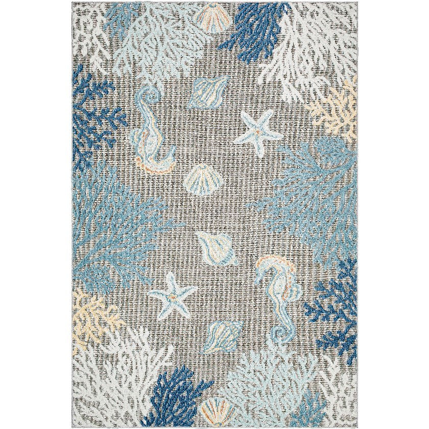 Parth Cottage Gray/Blue Area Rug