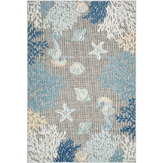 Parth Cottage Gray/Blue Area Rug