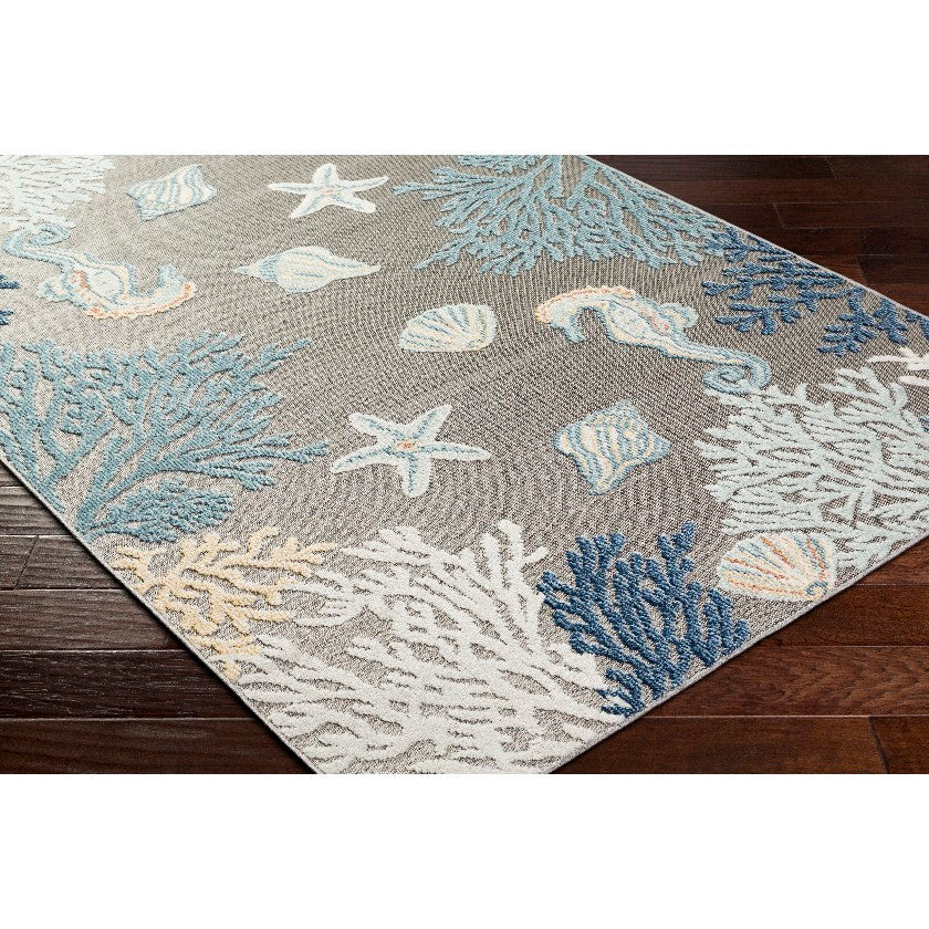 Parth Cottage Gray/Blue Area Rug