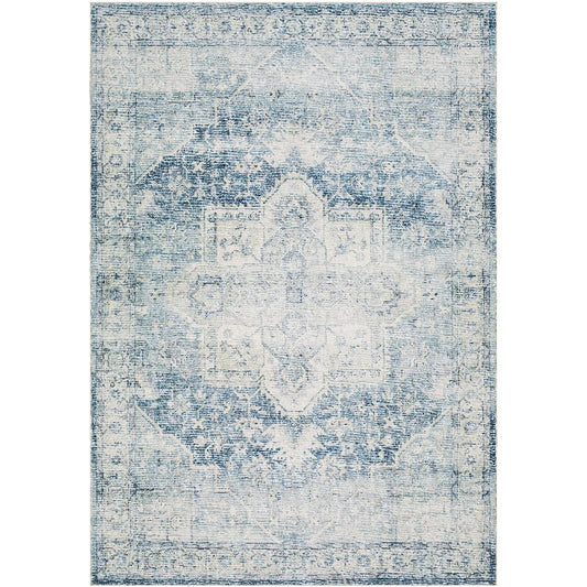 Sequia Traditional Slate Washable Area Rug