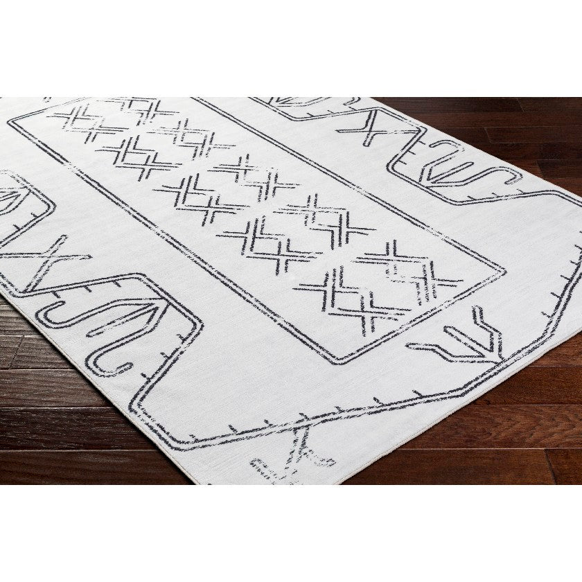 Mei Modern Off-White Washable Area Rug