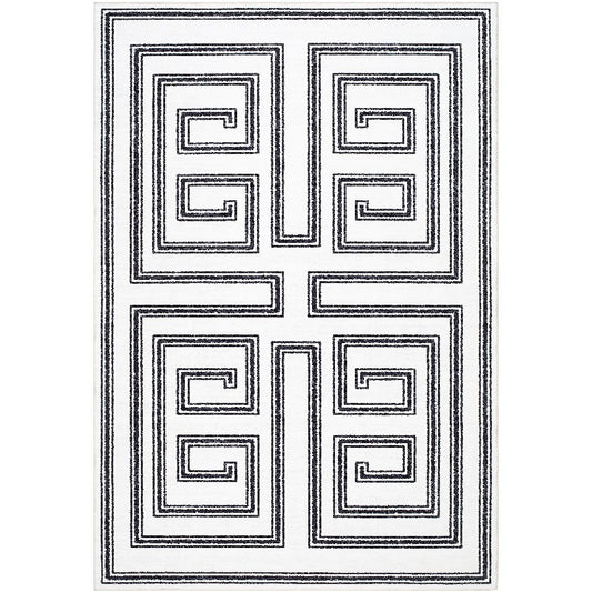 Staley Modern Black Washable Area Rug