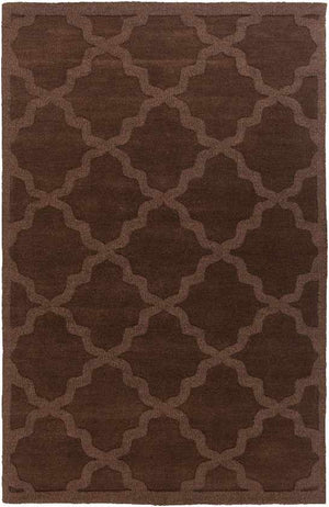 Ermont Solid and Border Chocolate Brown Area Rug