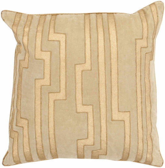 Linkebeek Metallic Gold Pillow Cover