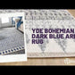 Yde Bohemian Dark Blue Area Rug