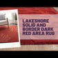 Lakeshore Solid and Border Dark Red Area Rug
