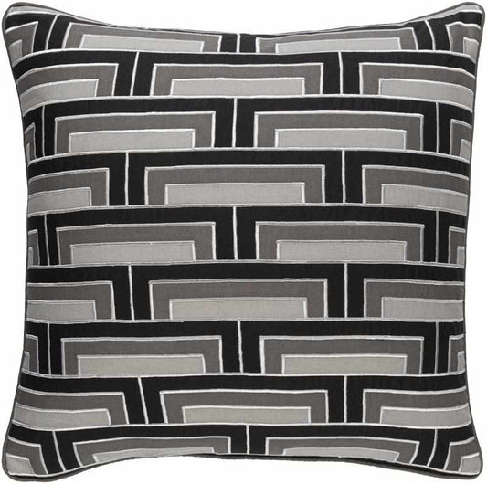 Bent Black Pillow Cover