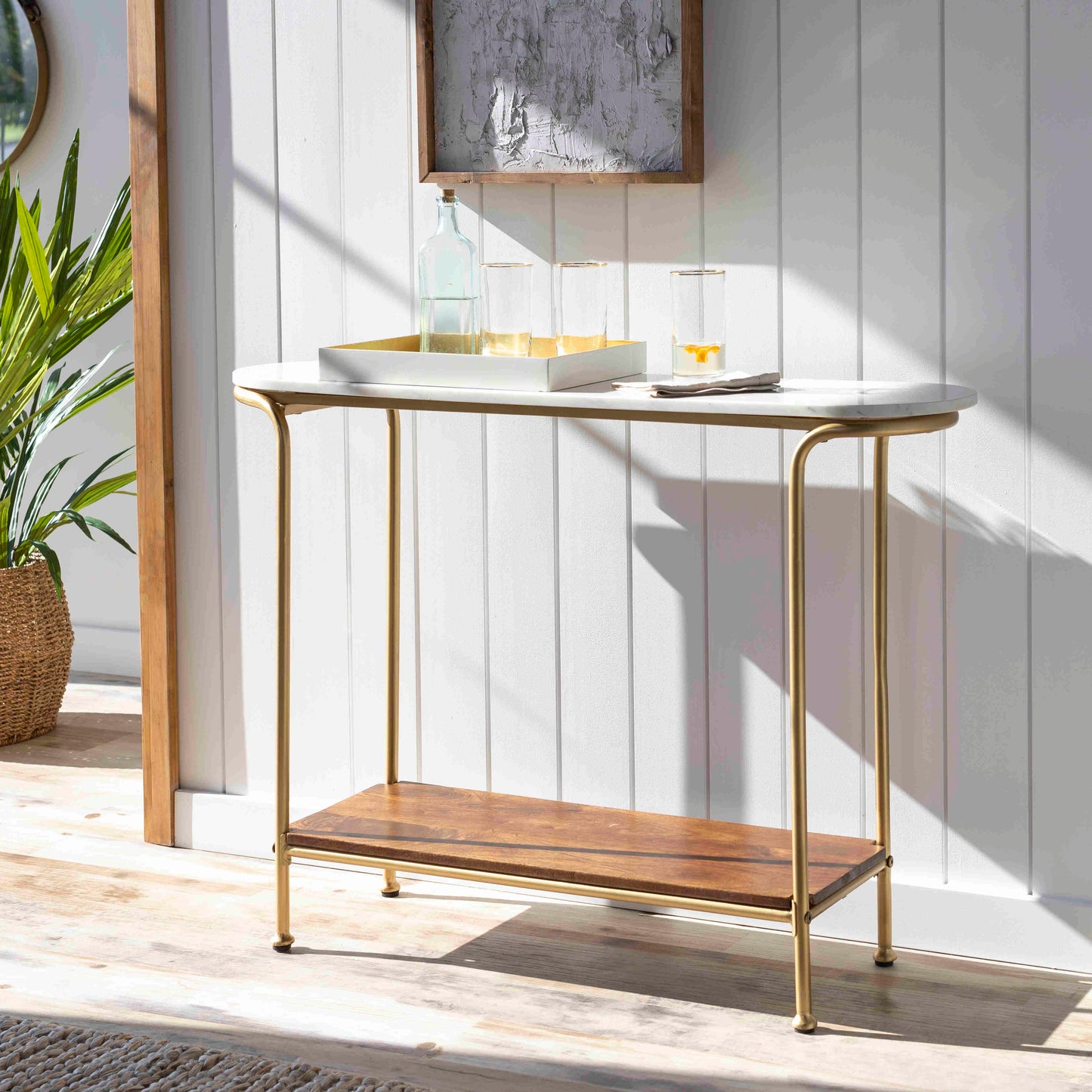 Schwanenstadt Gold Console Table