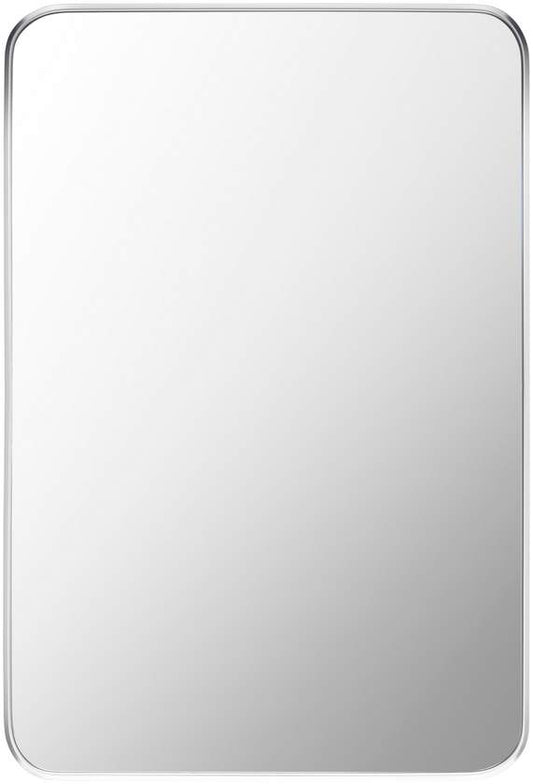 Renna Modern Metallic Silver Wall Mirror
