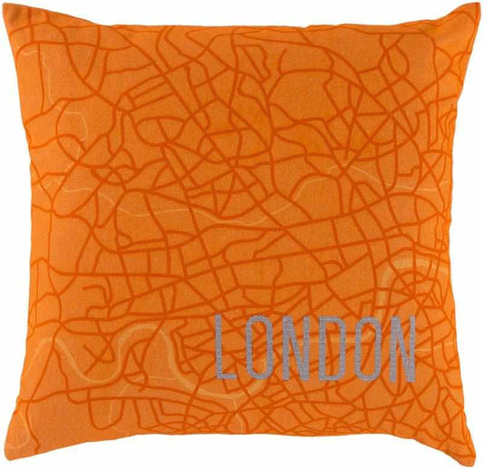 Heeten Bright Orange Pillow Cover